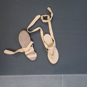 Size 7 Mink Vegan Leather Sandals